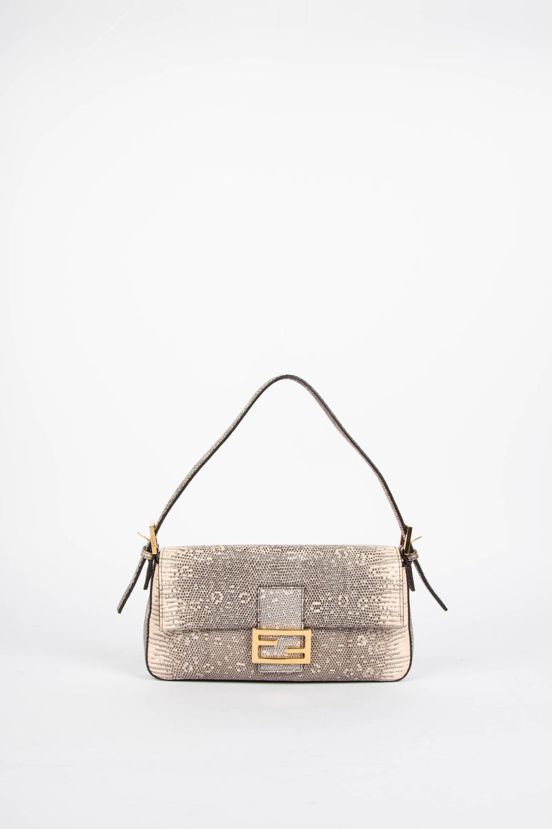 RARE 2021 Fendi Lizard Baguette Shoulder Bag – Break Archive