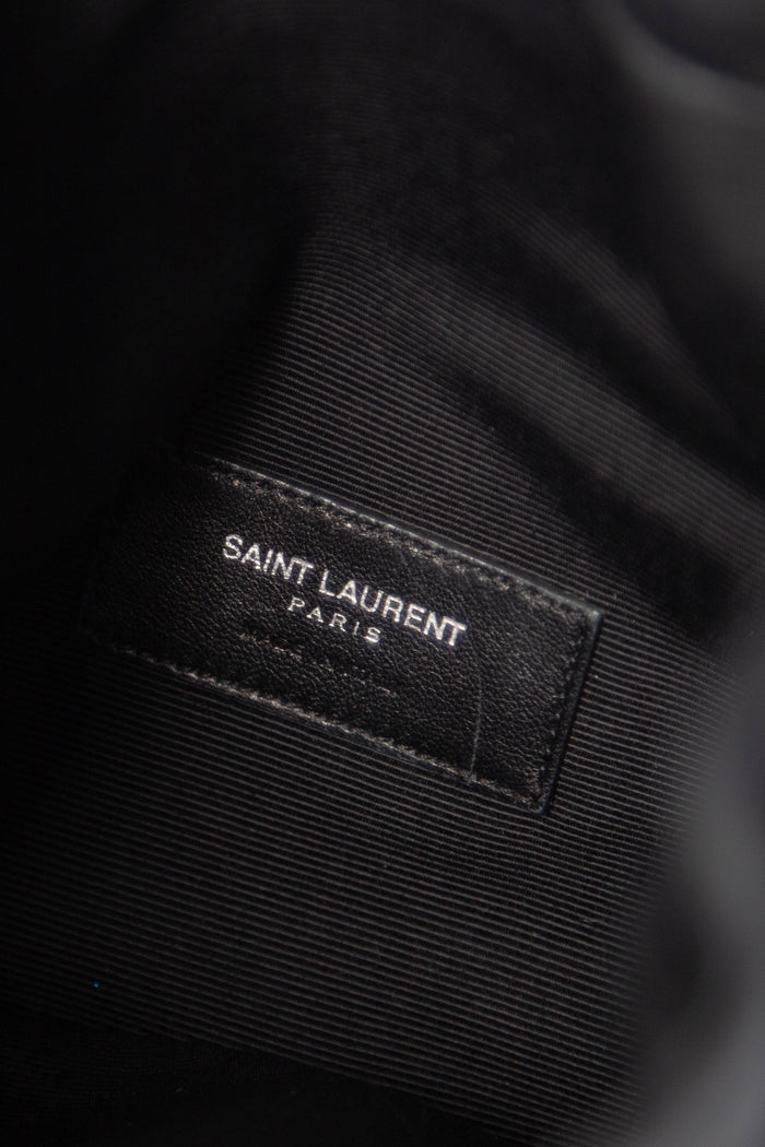 Yves Saint Laurent Black Leather Studded Top Handle Bag