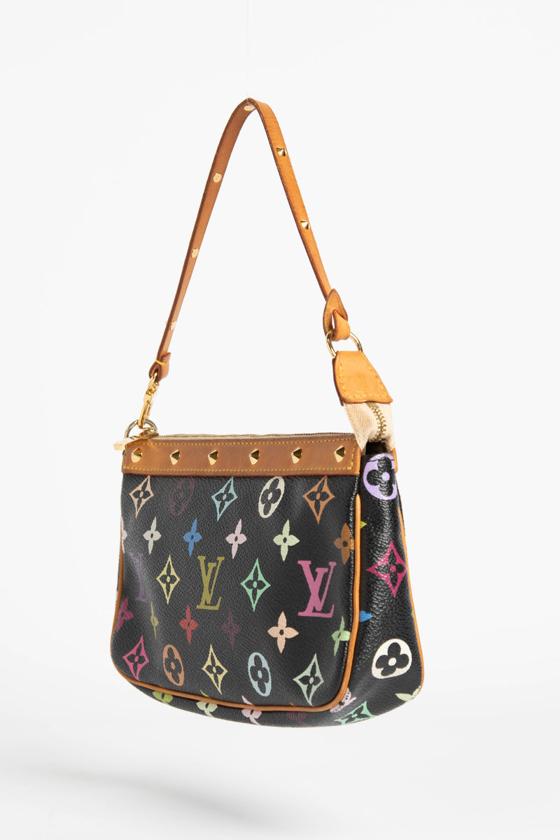 Louis Vuitton x Takashi Murakami Black Multicolor Canvas Pochette Accessories - Handbag | Pre-owned & Certified | used Second Hand | Unisex