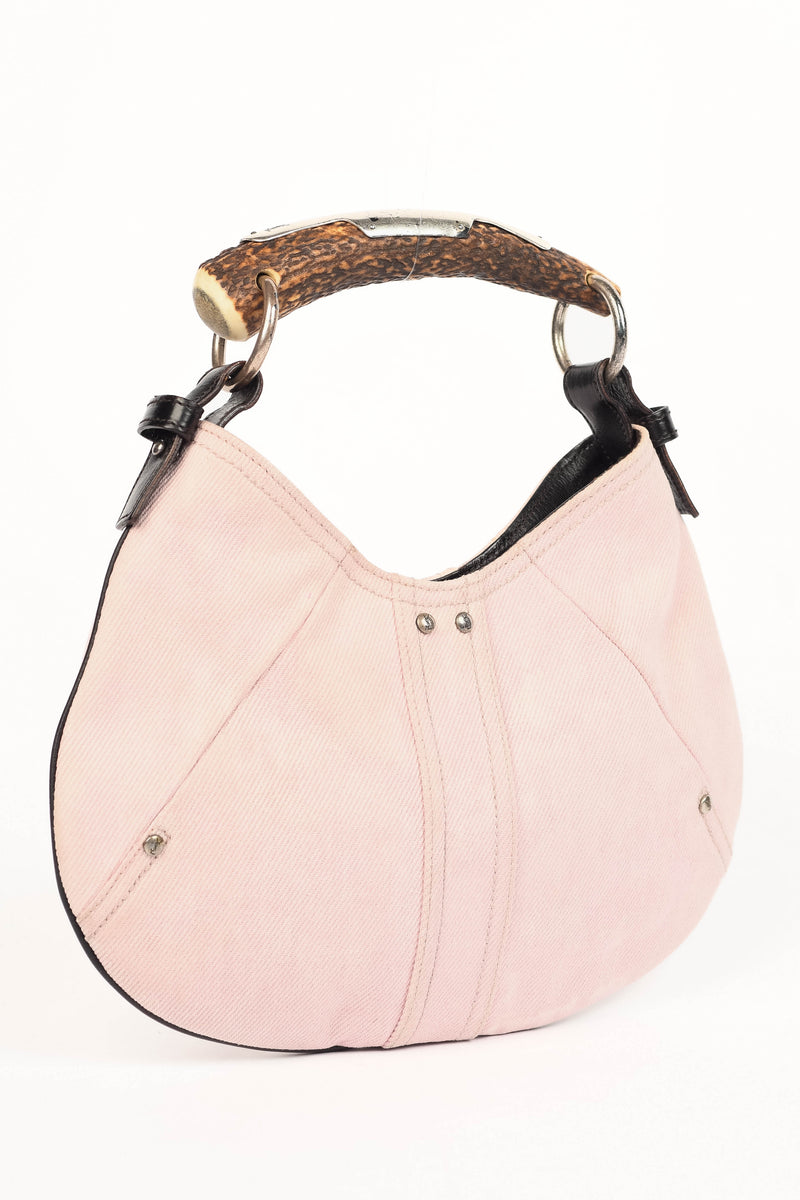 RARE Vintage Yves Saint Laurent Pink Denim Mini Mombasa Top Handle