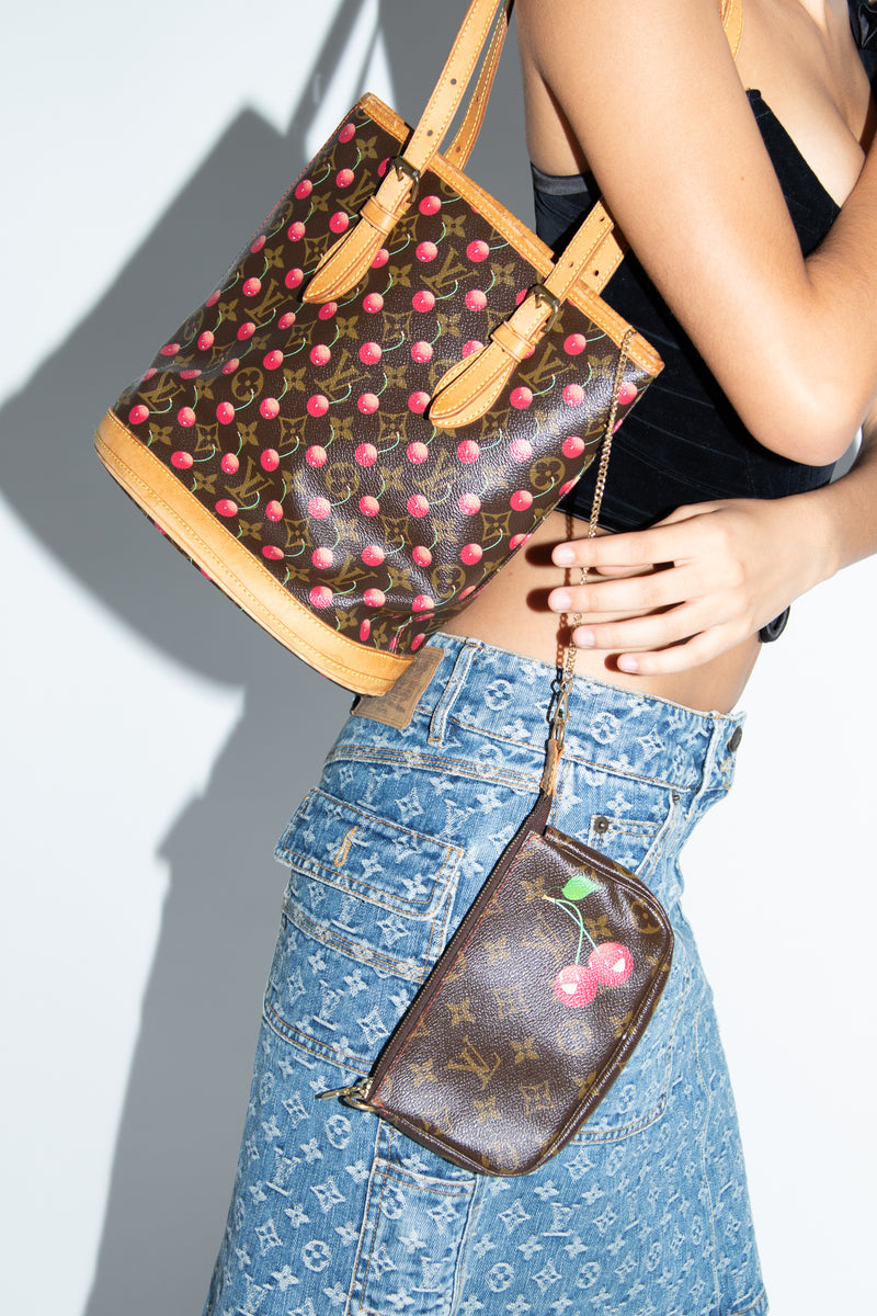 SUPER RARE Louis Vuitton x Takashi Murakami Cherry Bucket Bag With Min –  Break Archive