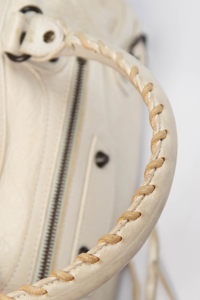 2000s Balenciaga Cream Leather First City Shoulder Bag