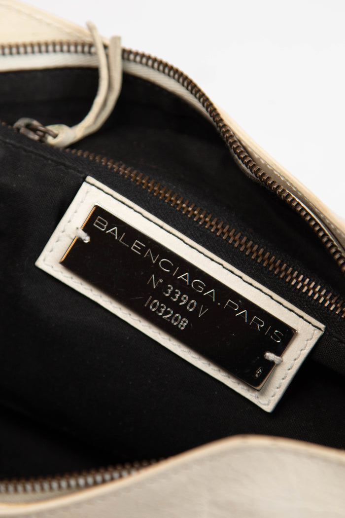 2000s Balenciaga Cream Leather First City Shoulder Bag