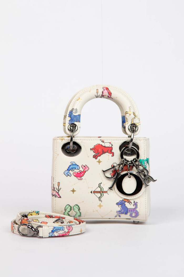 RARE 2024 Christian Dior Zodiac Pixel Micro Lady Dior