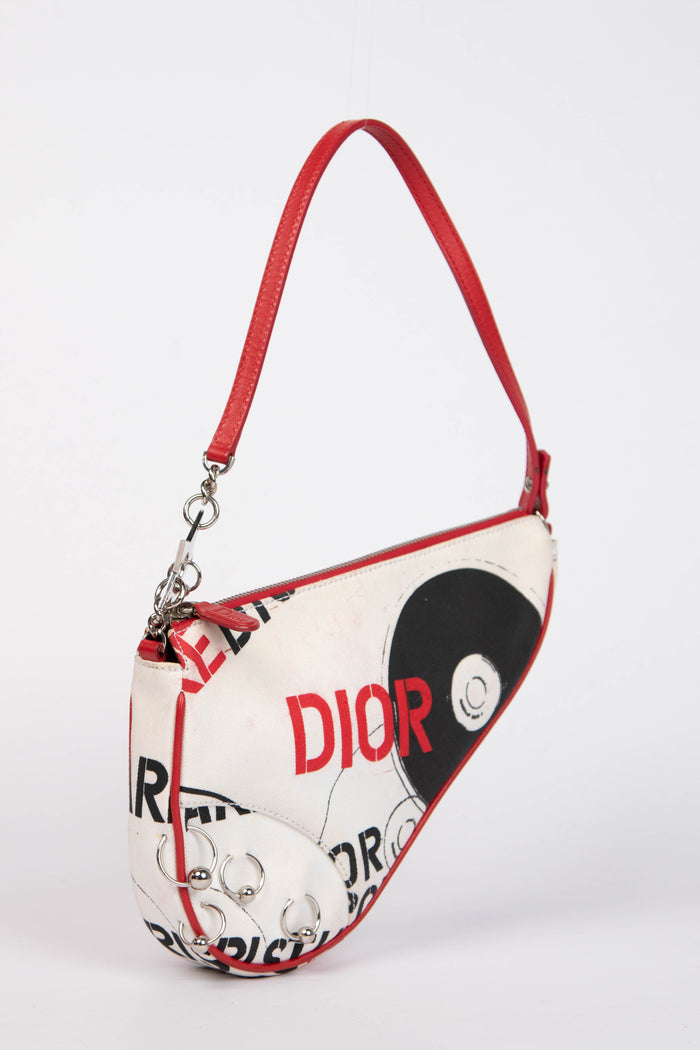 RARE 2000s Christian Dior Hardcore Piercing Saddle Bag