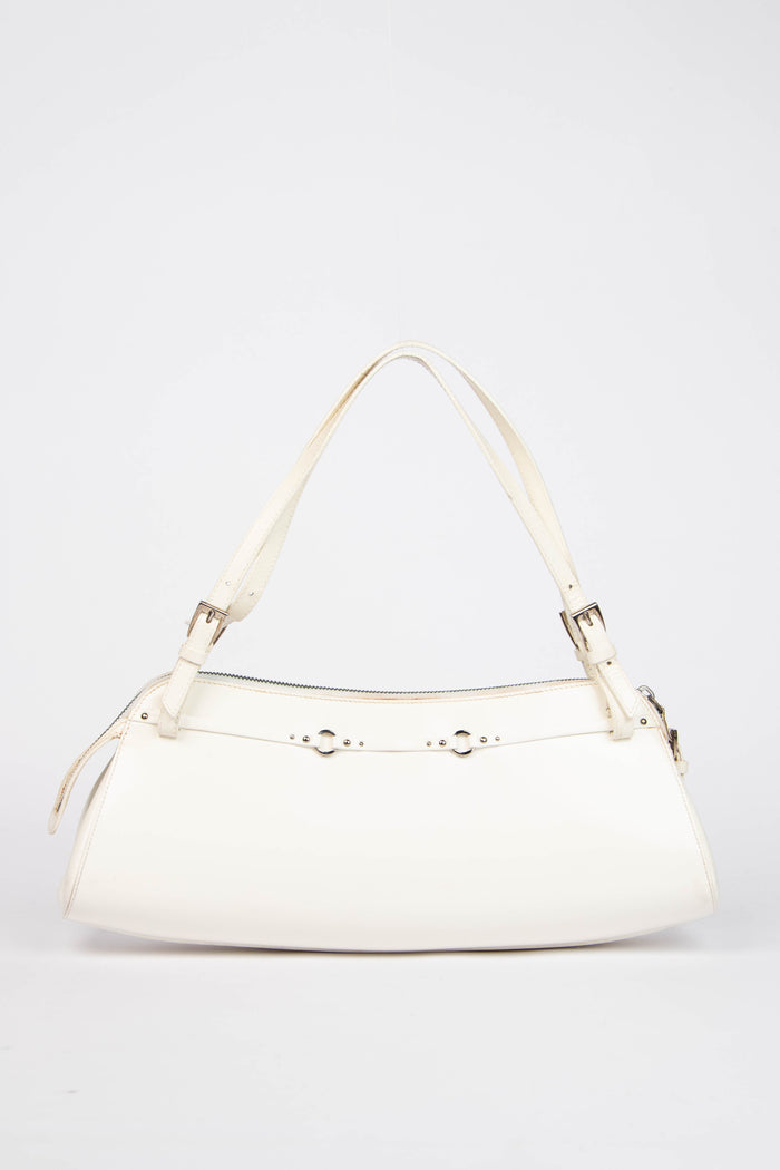 SUPER RARE Christian Dior Galliano White Bondage Shoulder Bag