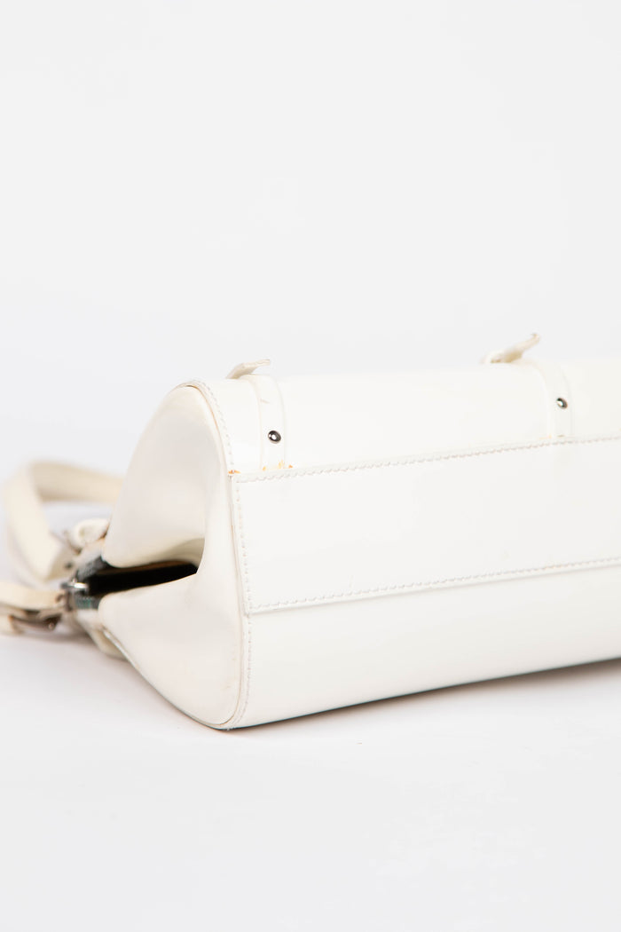 SUPER RARE Christian Dior Galliano White Bondage Shoulder Bag