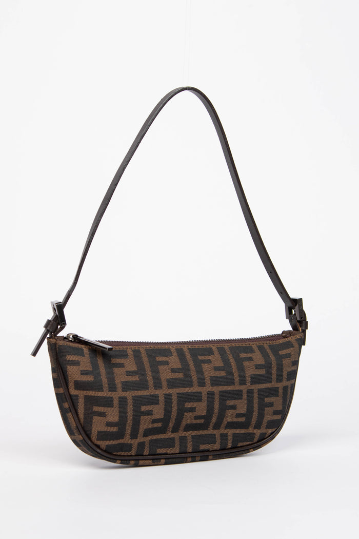 Vintage Fendi Zucca Canvas Mini Shoulder Bag