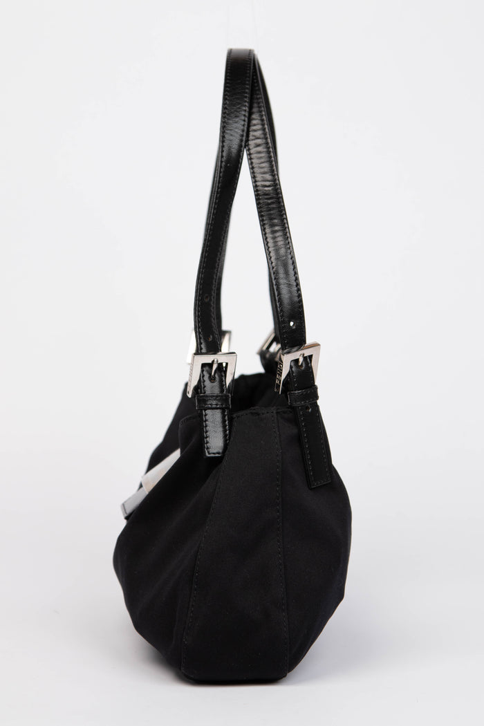 Vintage Fendi Black Neoprene Shoulder Bag