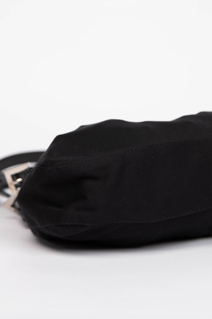 Vintage Fendi Black Neoprene Shoulder Bag