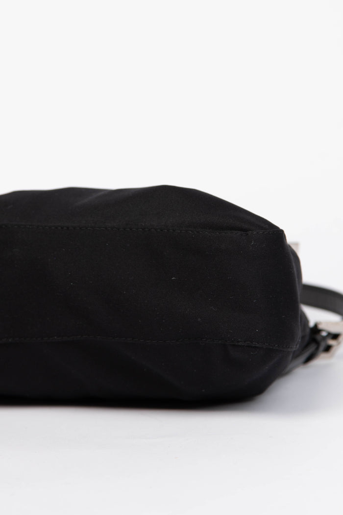 Vintage Fendi Black Neoprene Shoulder Bag