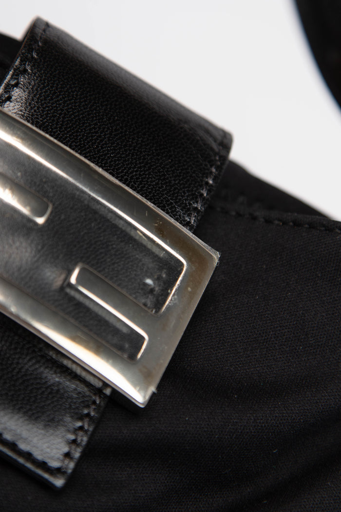 Vintage Fendi Black Neoprene Shoulder Bag