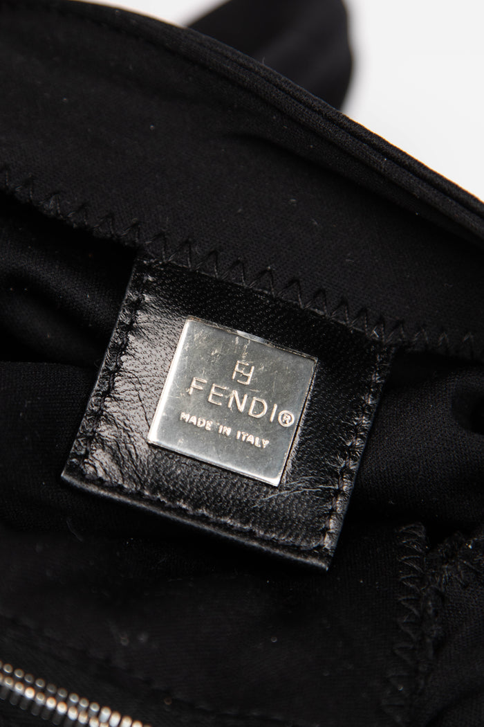Vintage Fendi Black Neoprene Shoulder Bag