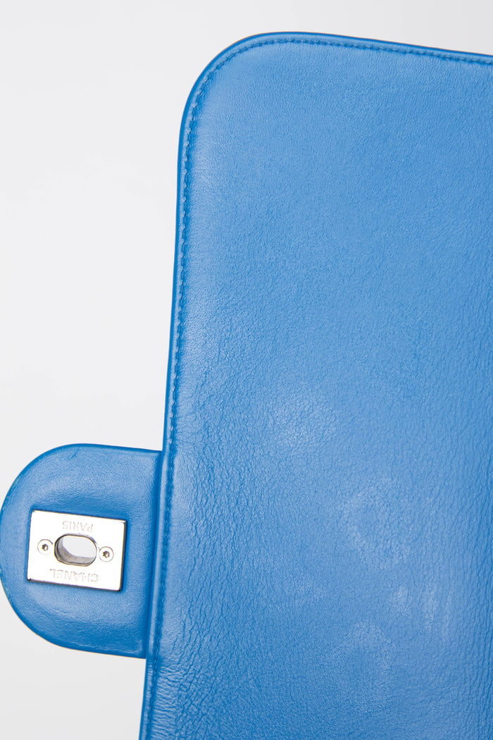 2014 Chanel Blue Patent Leather Coco Shine Flap Bag