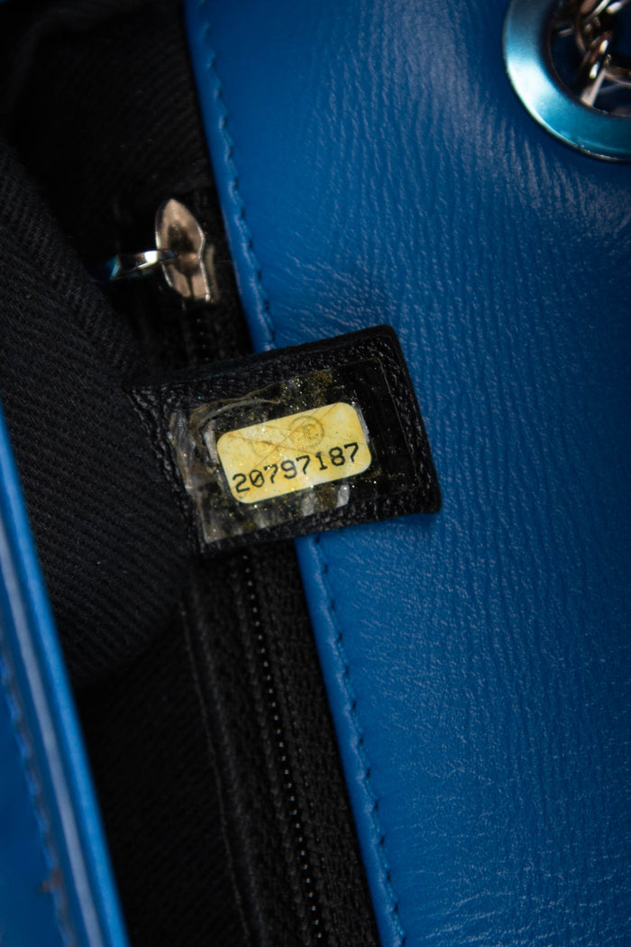 2014 Chanel Blue Patent Leather Coco Shine Flap Bag