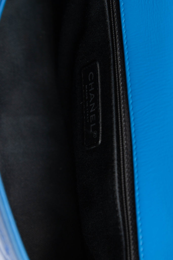 2014 Chanel Blue Patent Leather Coco Shine Flap Bag