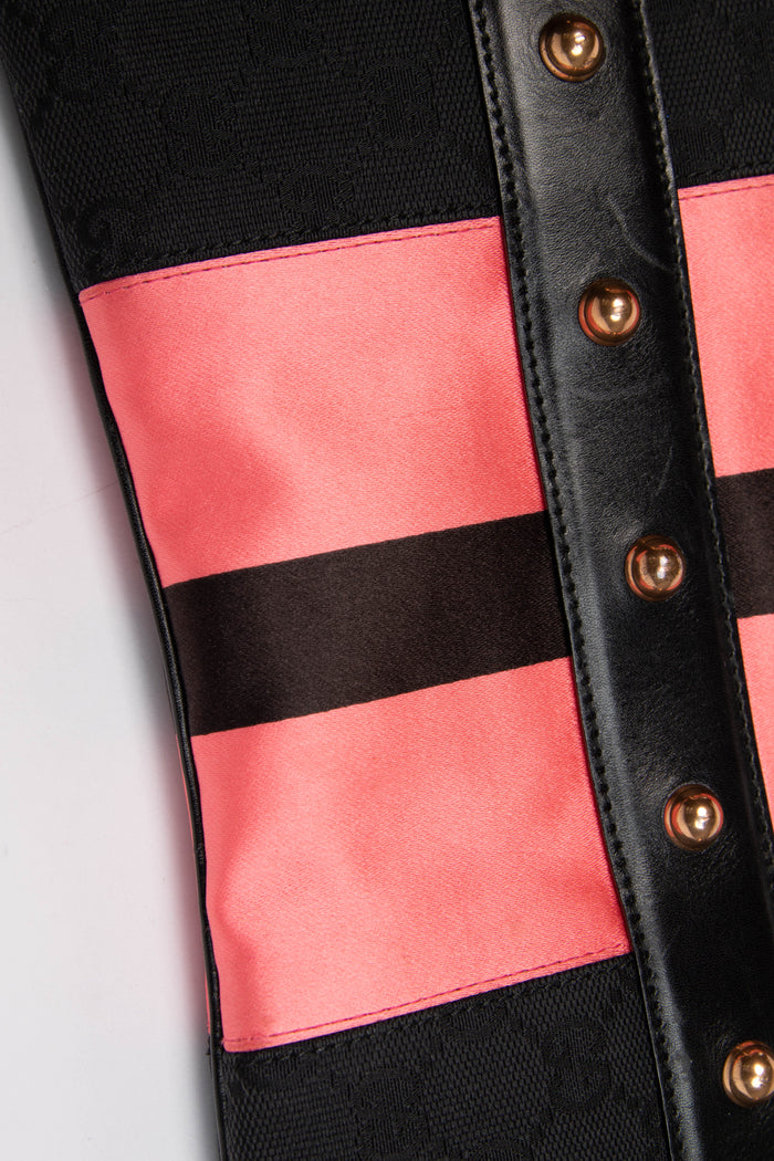 RARE Vintage Gucci GG Black Monogram Large Horsebit Shoulder Bag