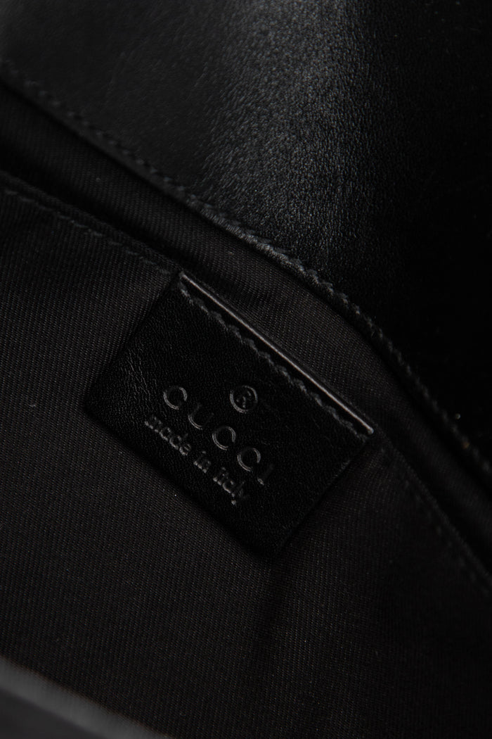 RARE Vintage Gucci GG Black Monogram Large Horsebit Shoulder Bag