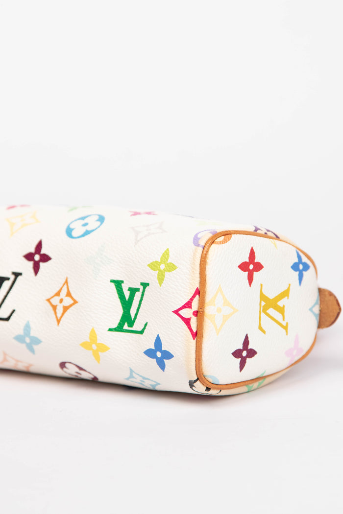 2000s Louis Vuitton x Takashi Murakami White Multicolour Nano Speedy