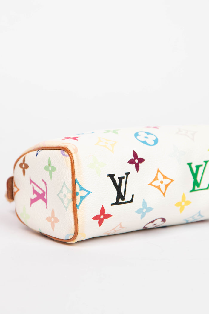 2000s Louis Vuitton x Takashi Murakami White Multicolour Nano Speedy