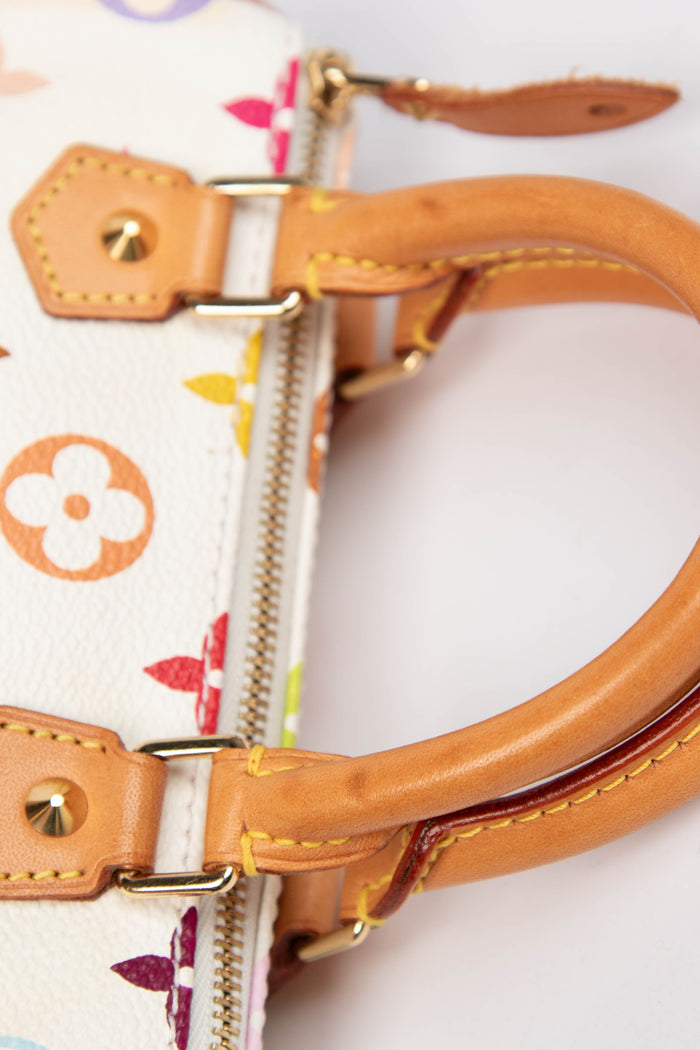 2000s Louis Vuitton x Takashi Murakami White Multicolour Nano Speedy