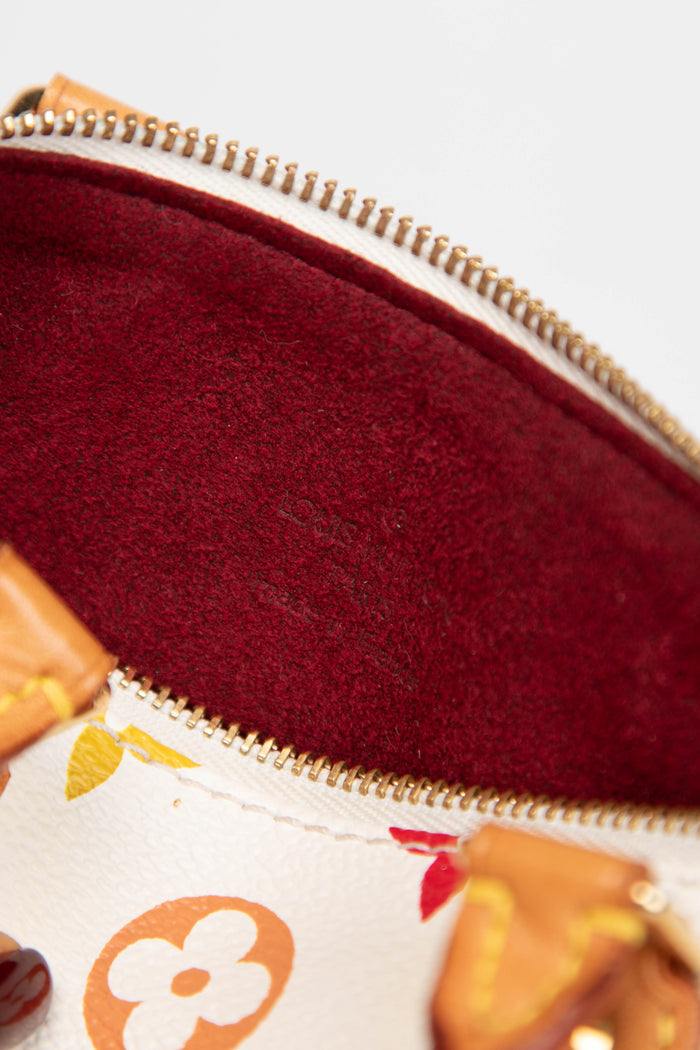 2000s Louis Vuitton x Takashi Murakami White Multicolour Nano Speedy