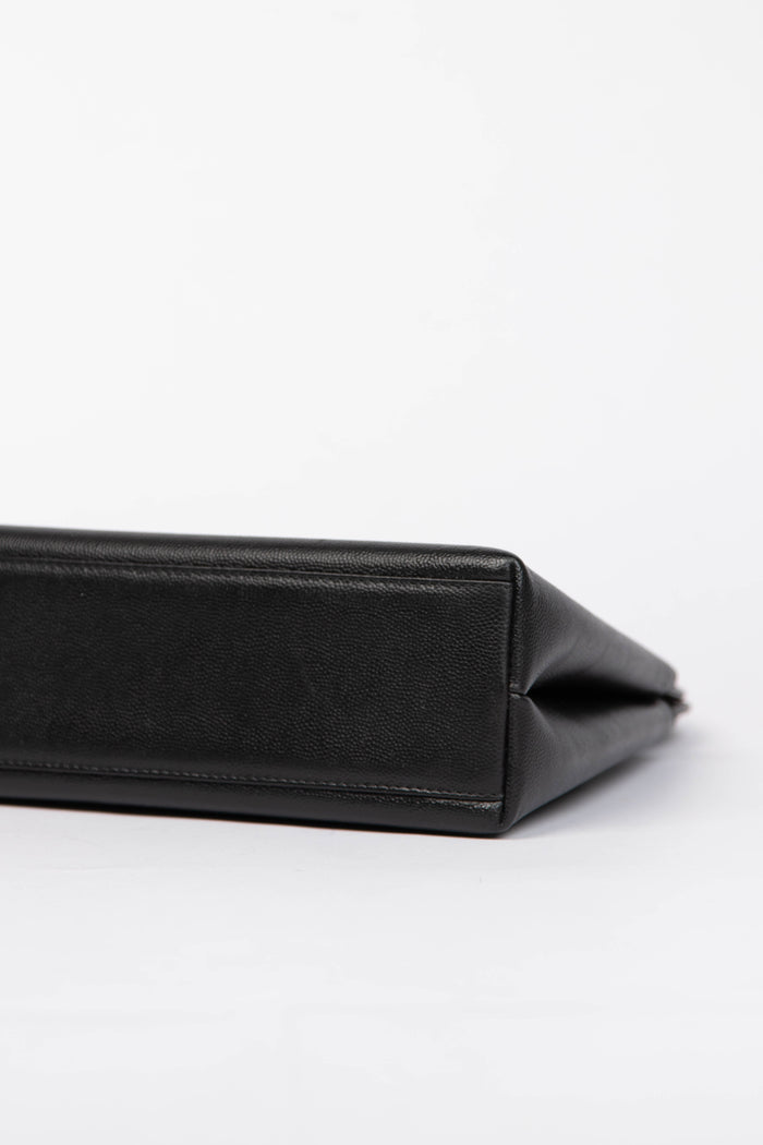 RARE 90s Chanel Black Caviar Leather Large Kelly Bag