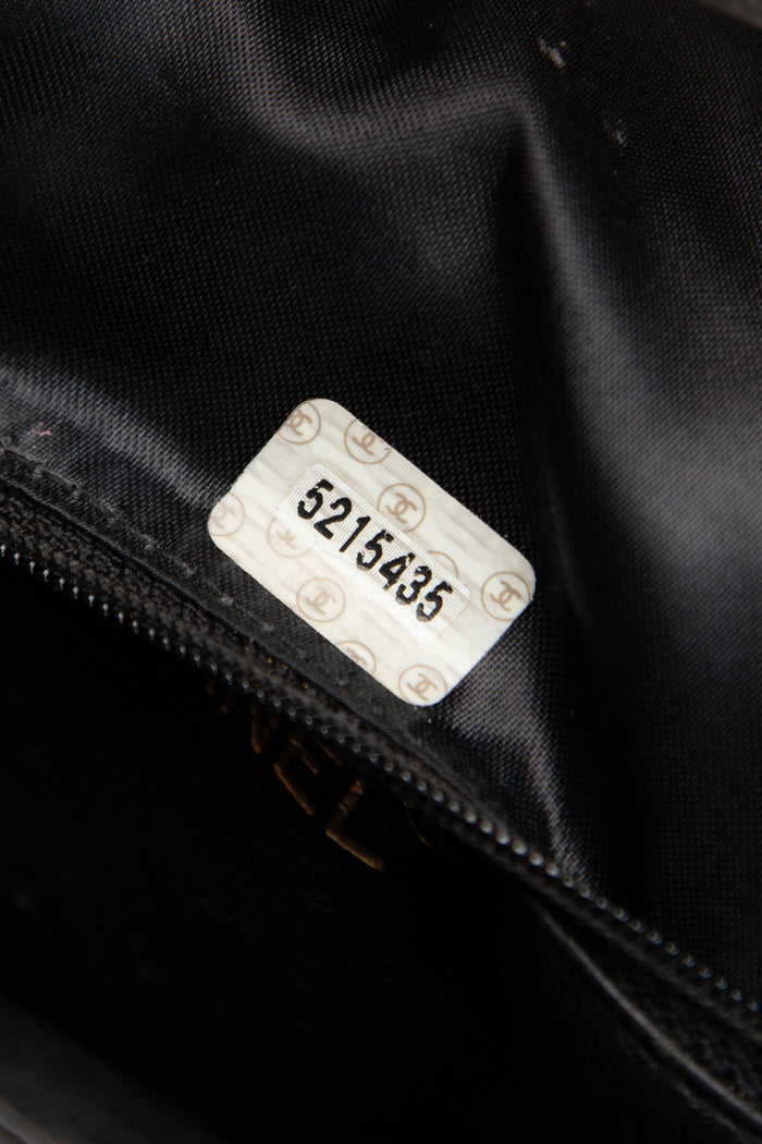 RARE 90s Chanel Black Caviar Leather Large Kelly Bag