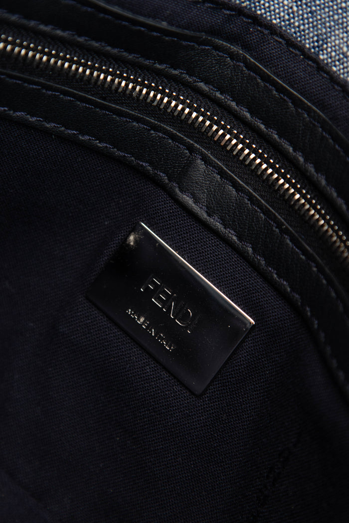 Vintage Fendi Denim Embroidered Shoulder Bag