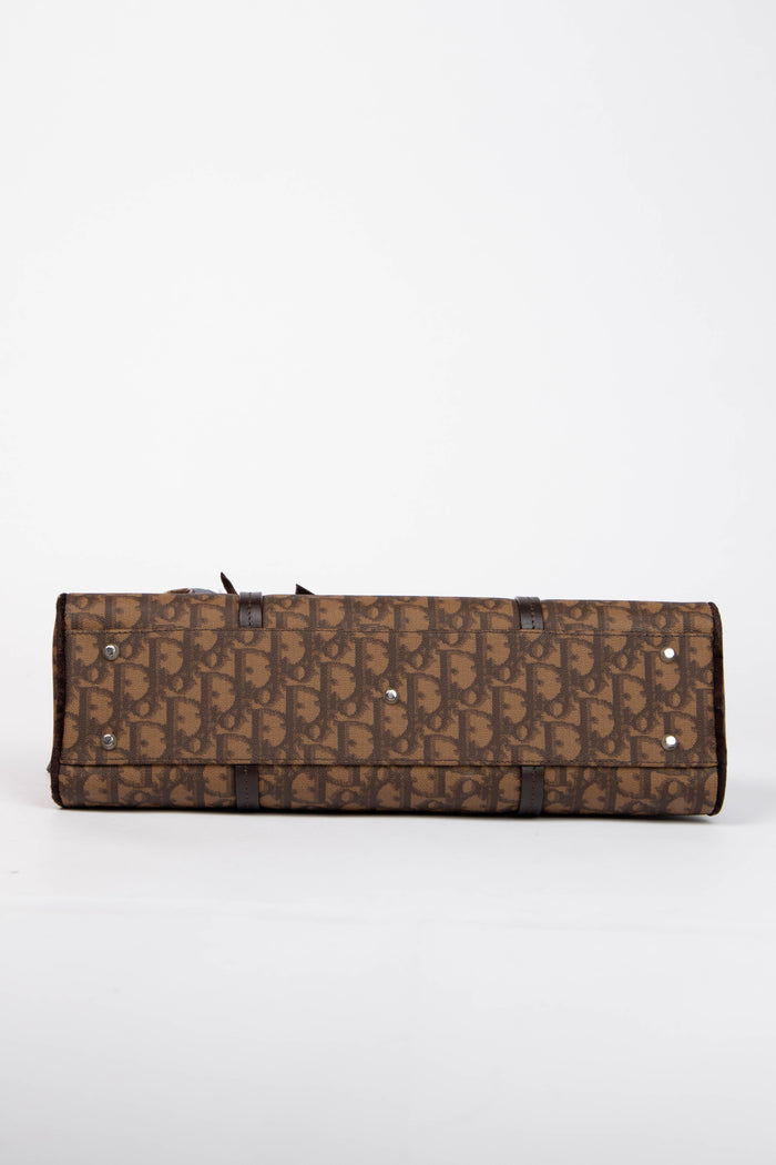2000s Christian Dior Brown Romantiqué Monogram Shoulder Bag