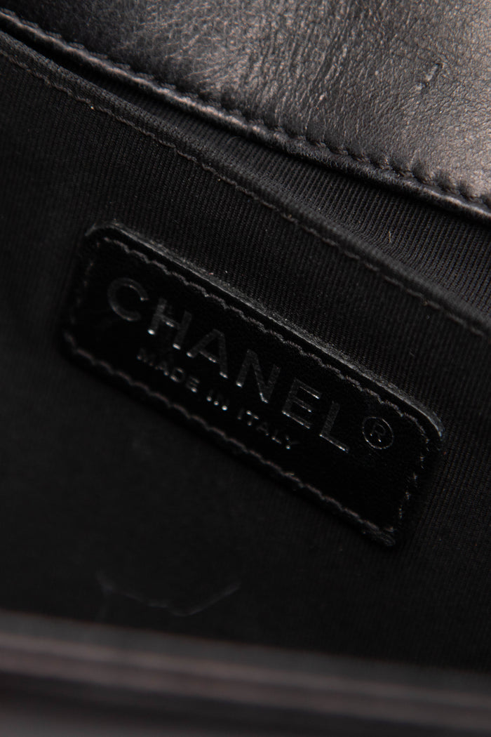 2014 Chanel Black Calfskin Leather Medium Boy Bag