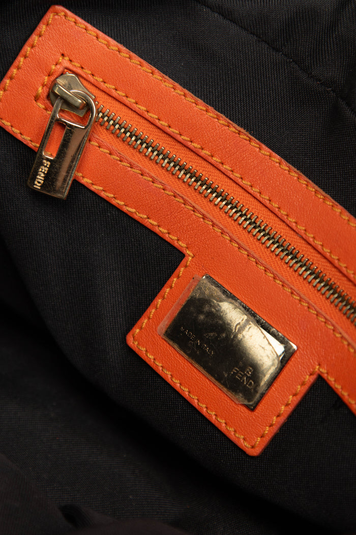 Vintage Fendi Zucchino Canvas Boston Shoulder Bag