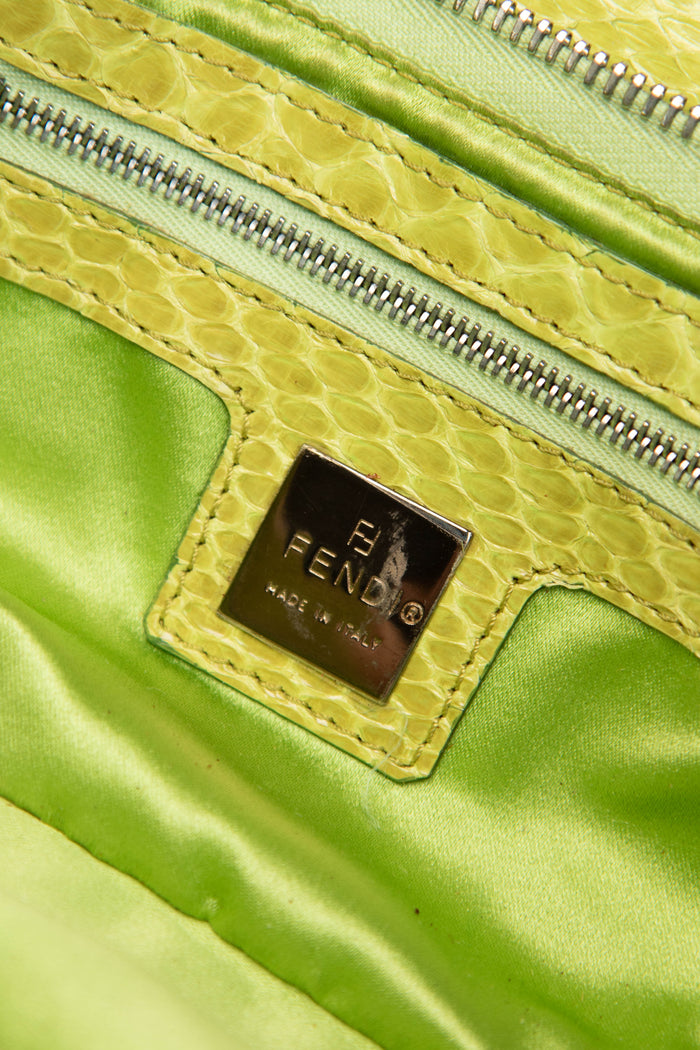 RARE Vintage Fendi Green Sequin East West Shoulder Bag