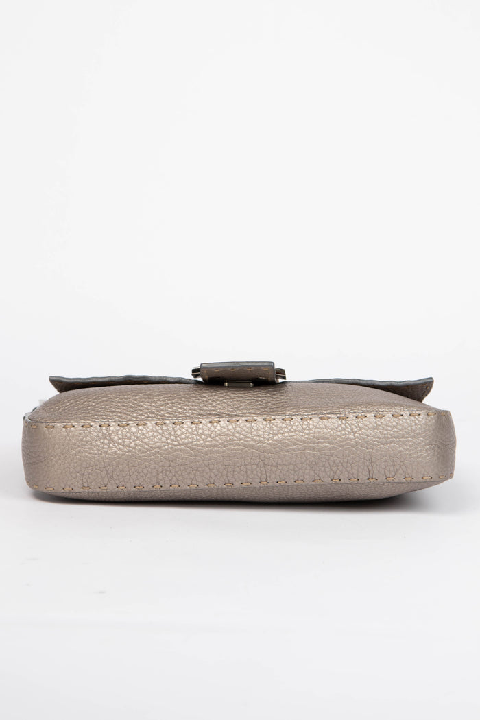 Vintage Fendi Metallic Leather Selleria Baguette Shoulder Bag