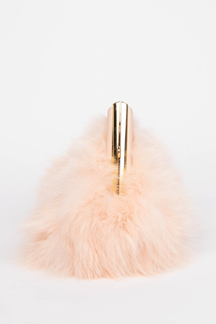 2020s Fendi First Small Baby Pink Fur Clutch Bag