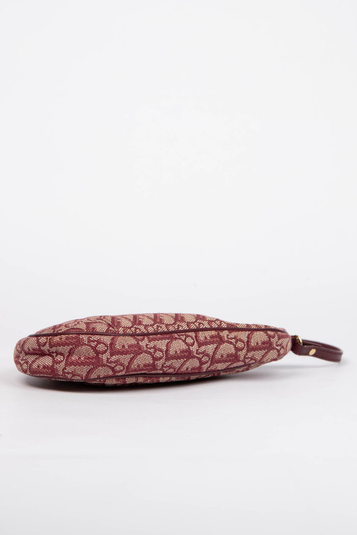 2000s Christian Dior Red Monogram Trotter Saddle Bag