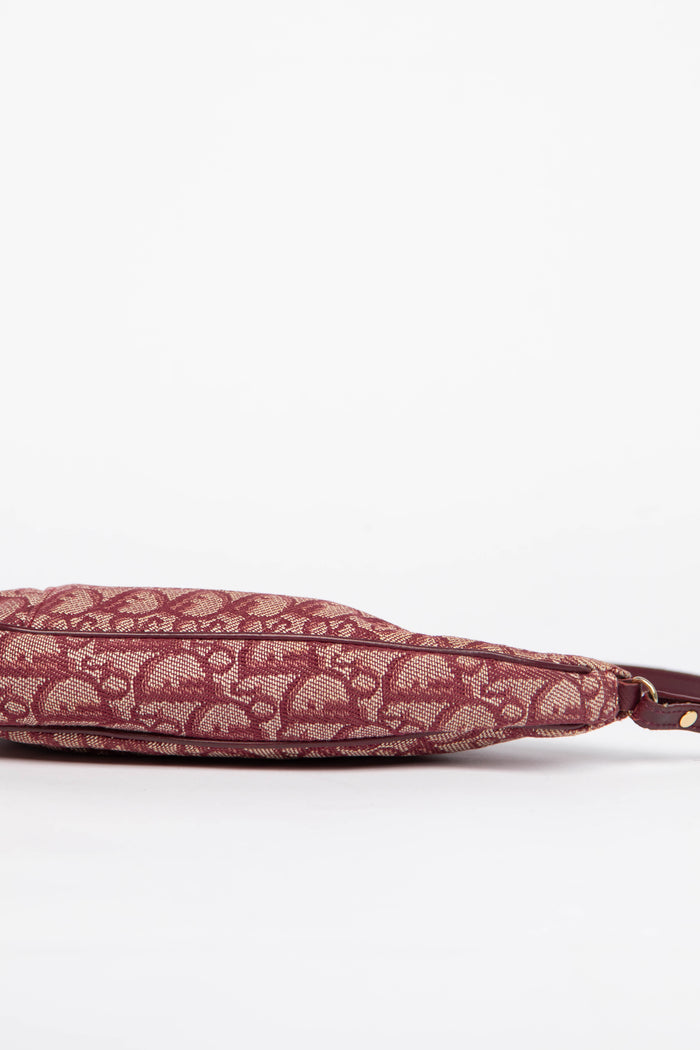 2000s Christian Dior Red Monogram Trotter Saddle Bag