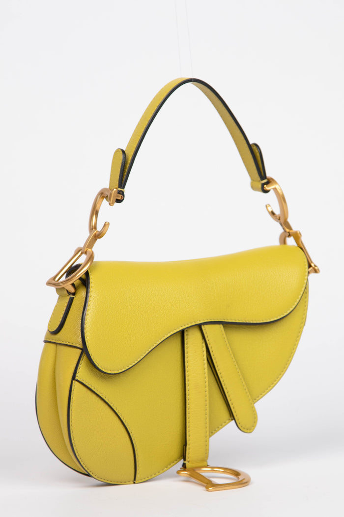 2010s Christian Dior Green Leather Mini Saddle Bag