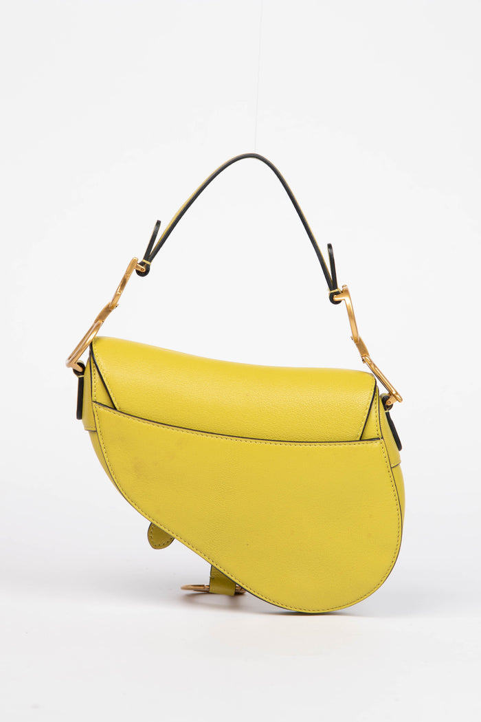 2010s Christian Dior Green Leather Mini Saddle Bag