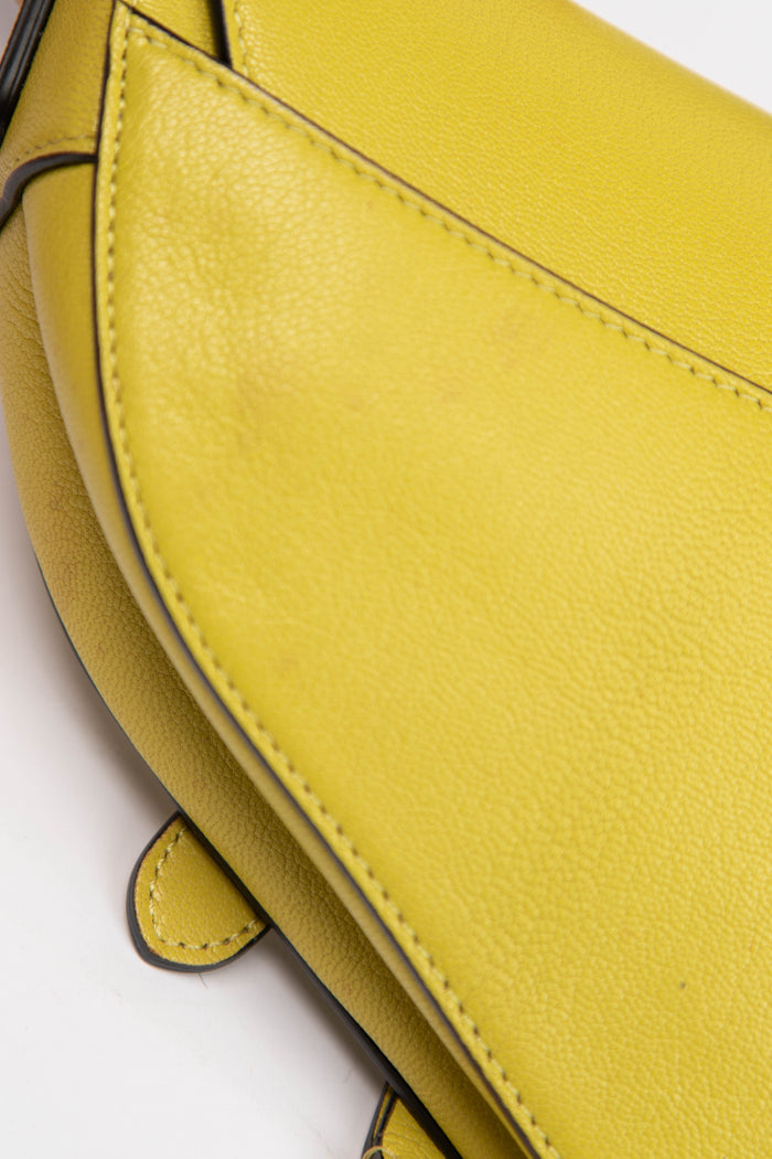 2010s Christian Dior Green Leather Mini Saddle Bag