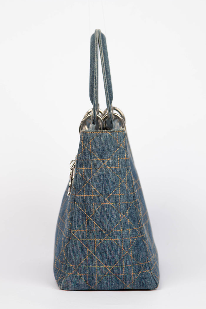 Vintage Christian Dior Medium Denim Lady Dior