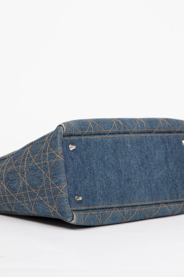 Vintage Christian Dior Medium Denim Lady Dior