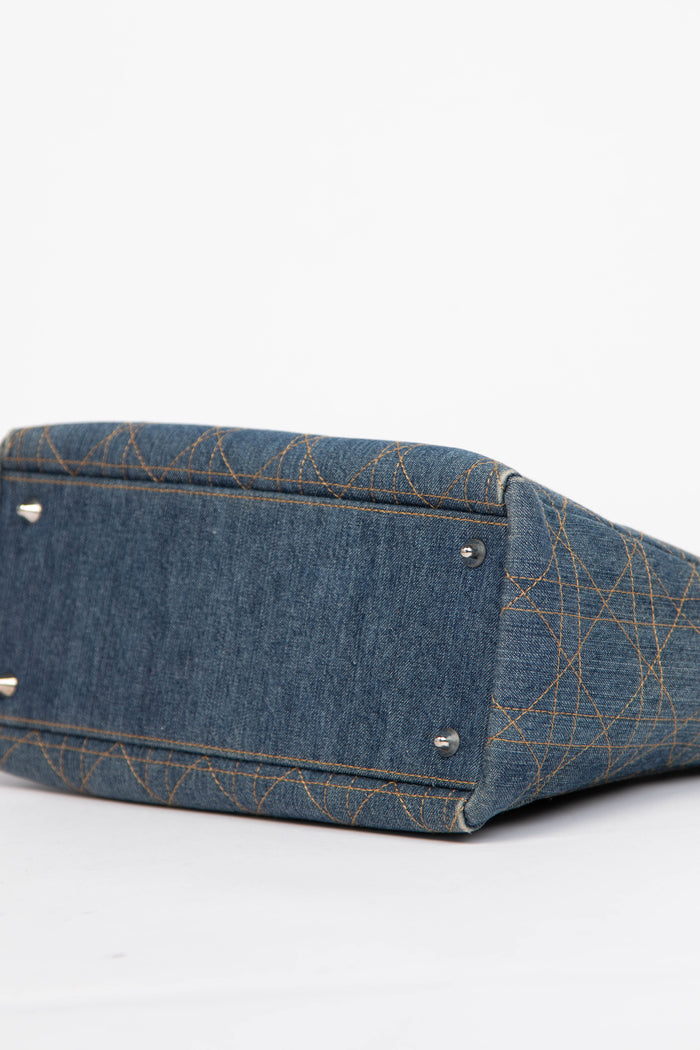 Vintage Christian Dior Medium Denim Lady Dior