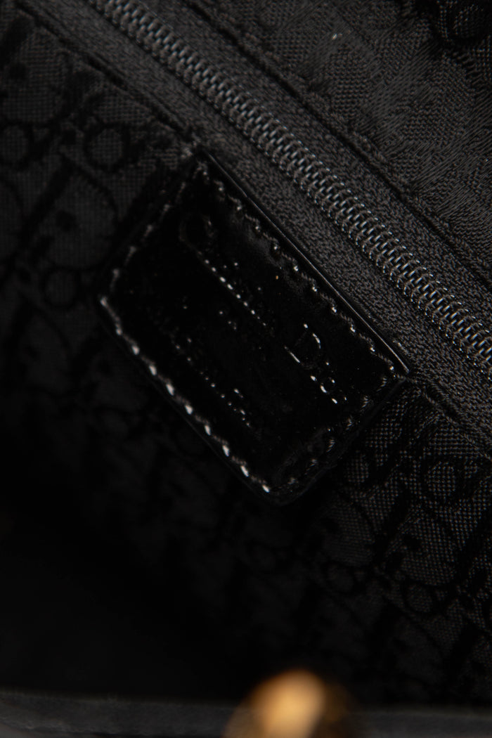 2010s Christian Dior Black Patent Leather Medium Lady Dior