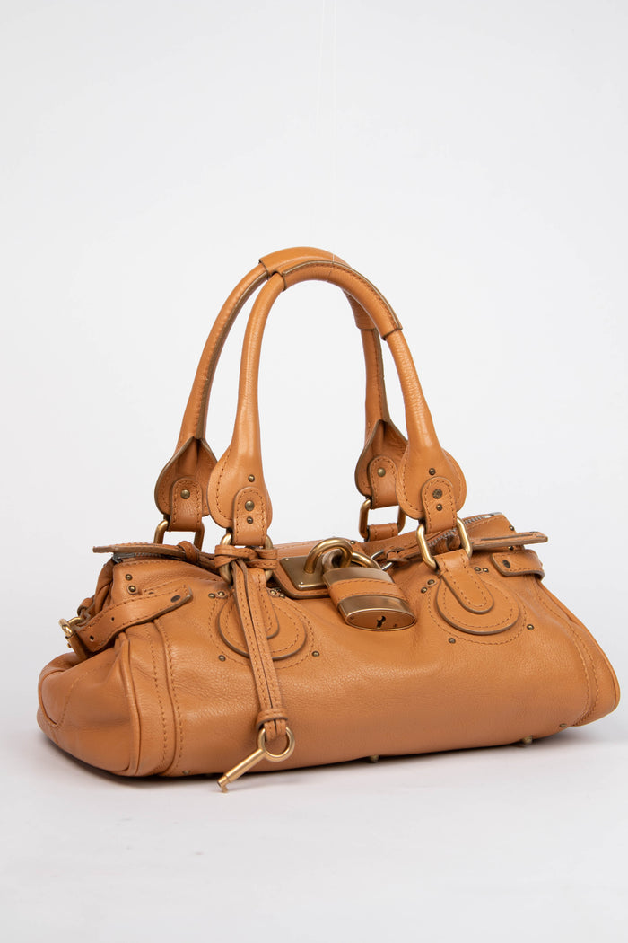 2000s Chloe Tan Leather Paddington Shoulder Bag