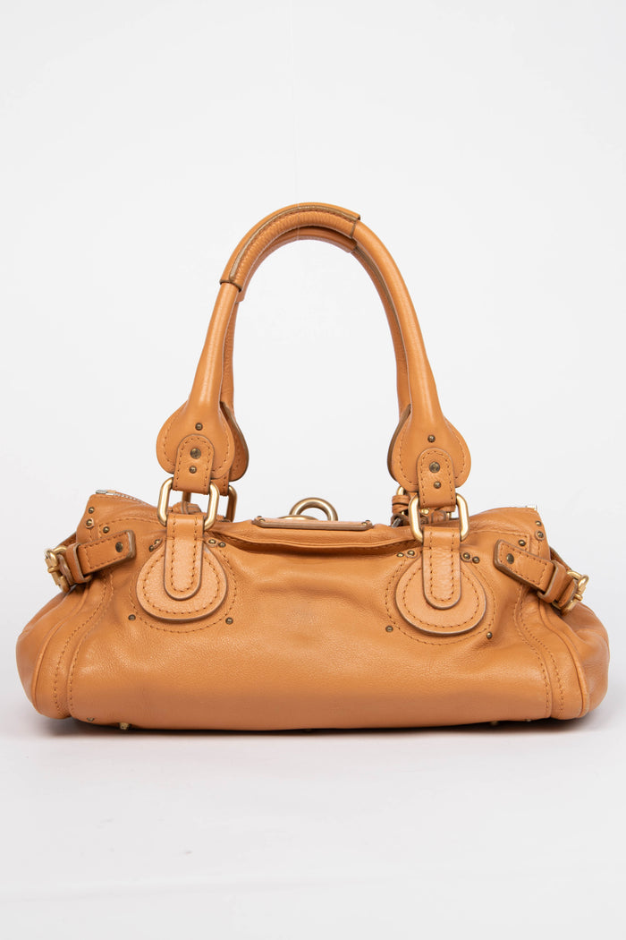 2000s Chloe Tan Leather Paddington Shoulder Bag