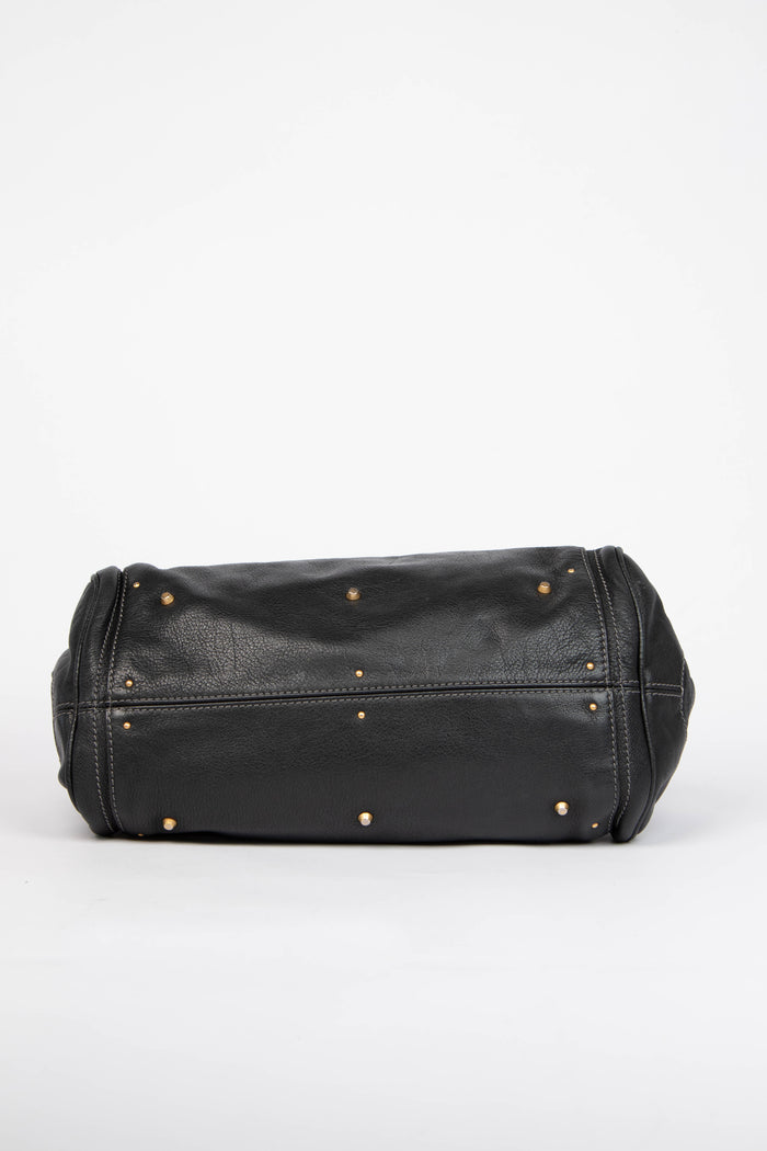 2000s Chloe Black Leather Paddington Shoulder Bag
