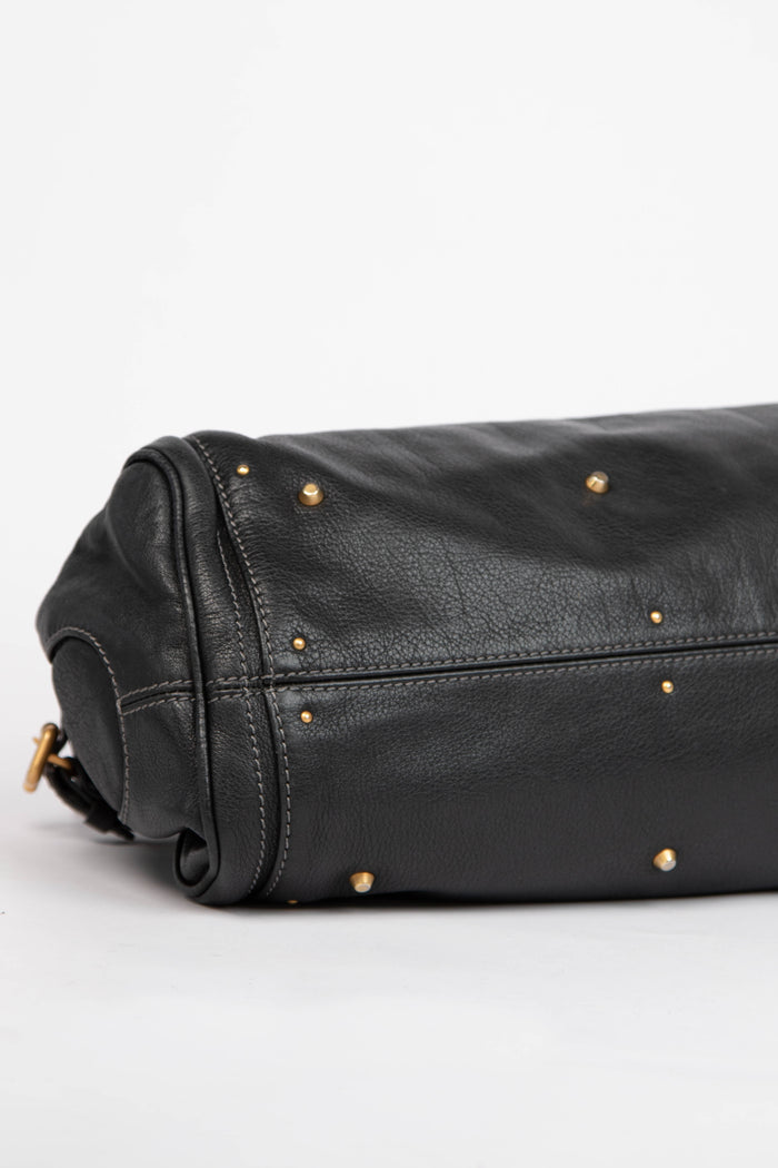 2000s Chloe Black Leather Paddington Shoulder Bag