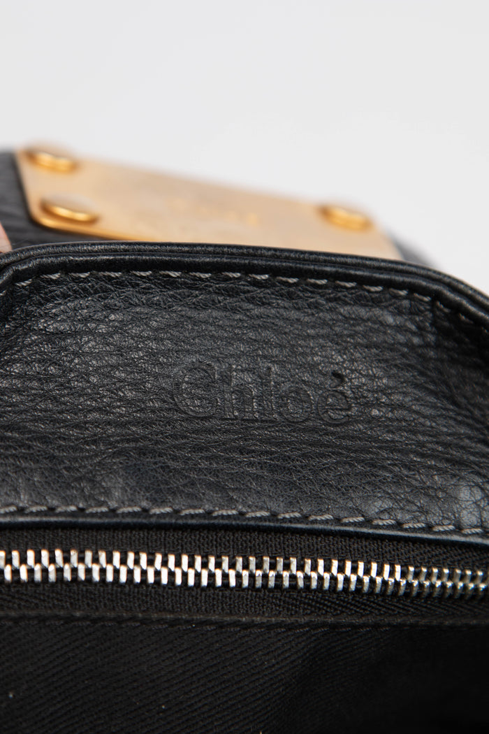 2000s Chloe Black Leather Paddington Shoulder Bag