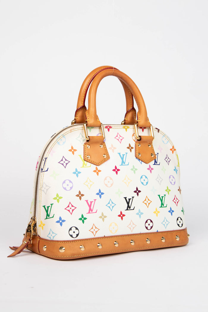 Vintage Louis Vuitton x Takashi Murakami White Monogram Alma PM